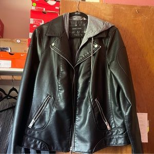 Plus size faux leather jacket